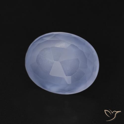 Calcedonio Blu violaceo naturale da 3.60 ct, Ovale, Trasparente