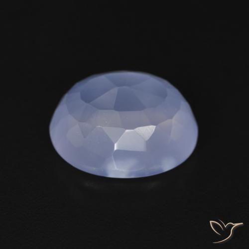 Calcedonio Blu violaceo naturale da 3.60 ct, Ovale, Trasparente