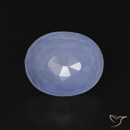 3.34ct Naturale Blu violaceo Calcedonio, Ovale, Trasparente