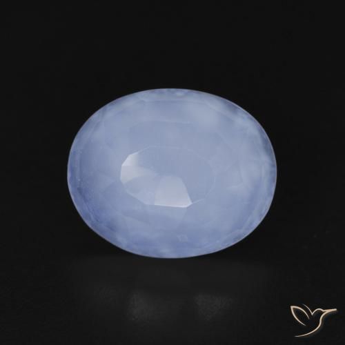 2.98ct Naturale Blu violaceo Calcedonio, Ovale, Trasparente
