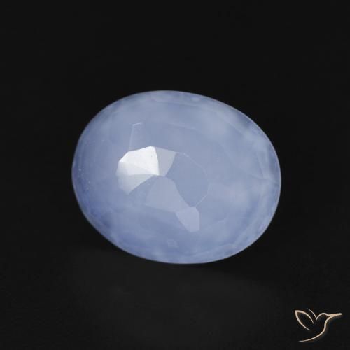 Calcedonio Blu violaceo naturale da 2.98 ct, Ovale, Trasparente