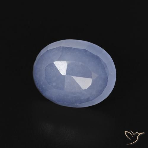 Calcedonio Blu violaceo naturale da 2.56 ct, Ovale, Trasparente