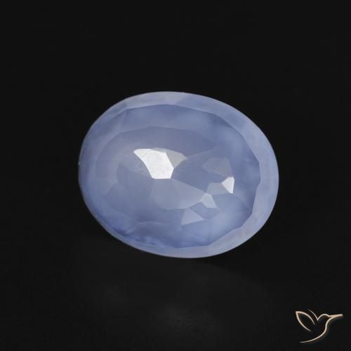Calcedonio Blu violaceo naturale da 2.45 ct, Ovale, Trasparente