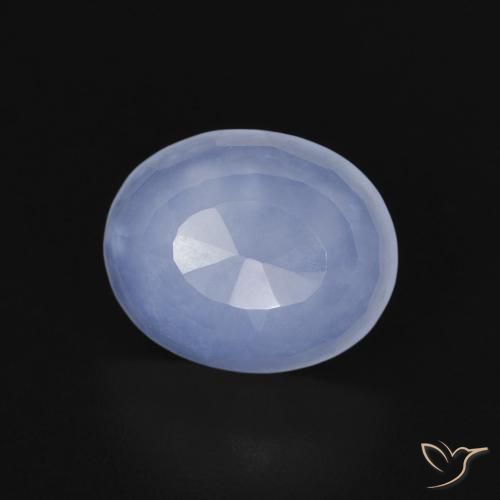 Calcedonio Blu violaceo naturale da 2.47 ct, Ovale, Trasparente