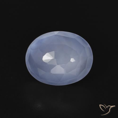 2.75ct Naturale Blu violaceo Calcedonio, Ovale, Trasparente