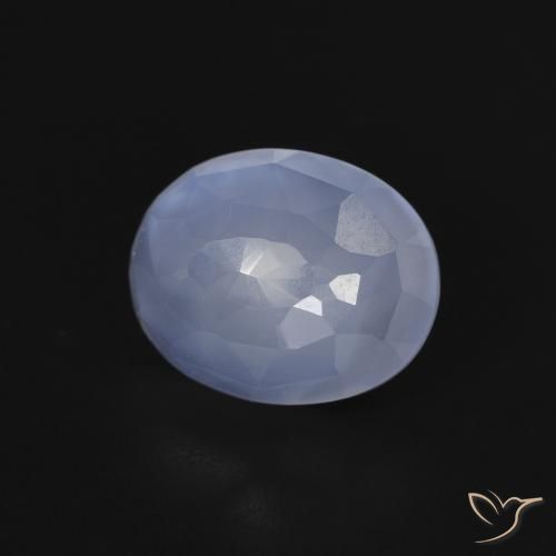 Calcedonio Blu violaceo naturale da 2.75 ct, Ovale, Trasparente