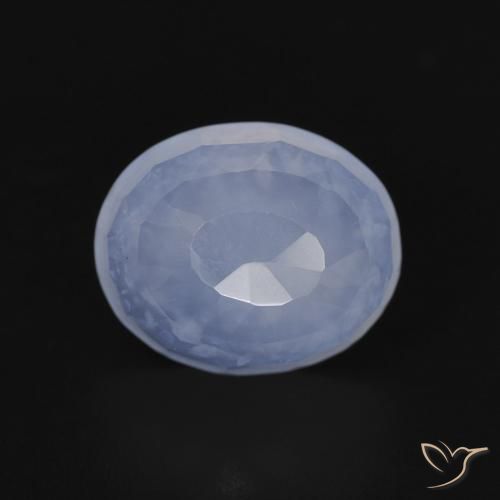 3.91ct Naturale Blu violaceo Calcedonio, Ovale, Trasparente