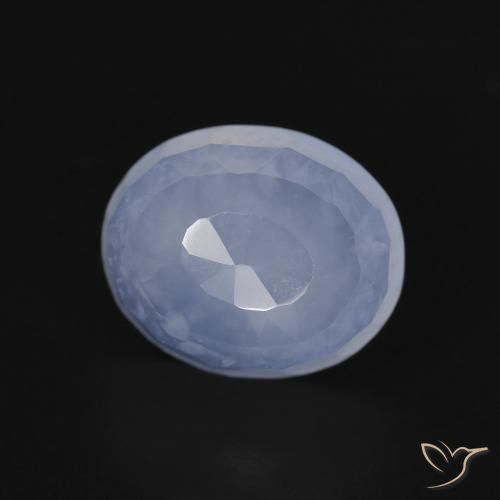 Calcedonio Blu violaceo naturale da 3.91 ct, Ovale, Trasparente