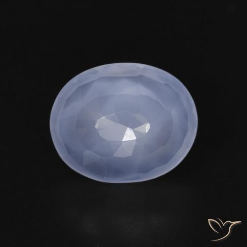 3.11ct Naturale Blu violaceo Calcedonio, Ovale, Trasparente