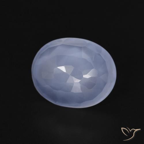 Calcedonio Blu violaceo naturale da 3.11 ct, Ovale, Trasparente
