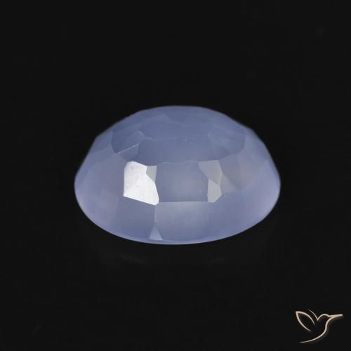 Calcedonio Blu violaceo naturale da 3.11 ct, Ovale, Trasparente
