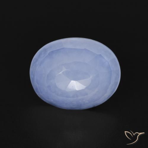 2.66ct Naturale Blu violaceo Calcedonio, Ovale, Trasparente