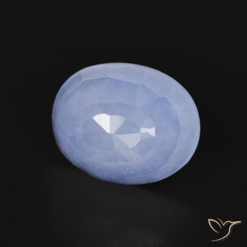 Calcedonio Blu violaceo naturale da 2.66 ct, Ovale, Trasparente