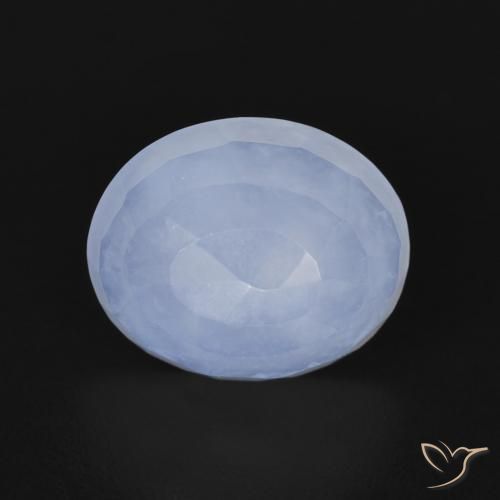 3.37ct Naturale Blu violaceo Calcedonio, Ovale, Trasparente