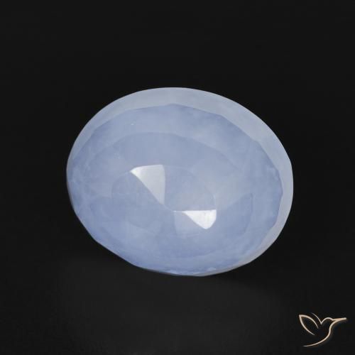 Calcedonio Blu violaceo naturale da 3.37 ct, Ovale, Trasparente