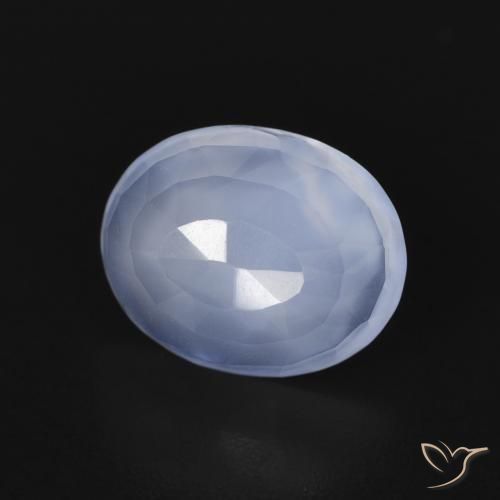 Calcedonio Blu violaceo naturale da 2.40 ct, Ovale, Trasparente
