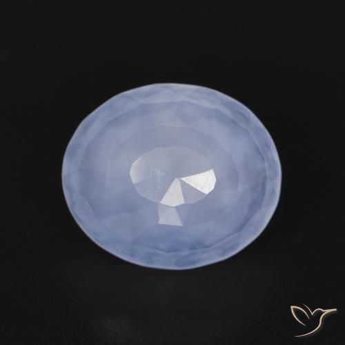 3.14ct Naturale Blu violaceo Calcedonio, Ovale, Trasparente