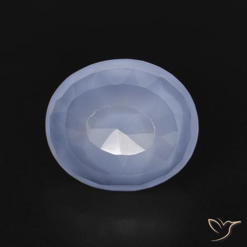 3.03ct Naturale Blu violaceo Calcedonio, Ovale, Trasparente
