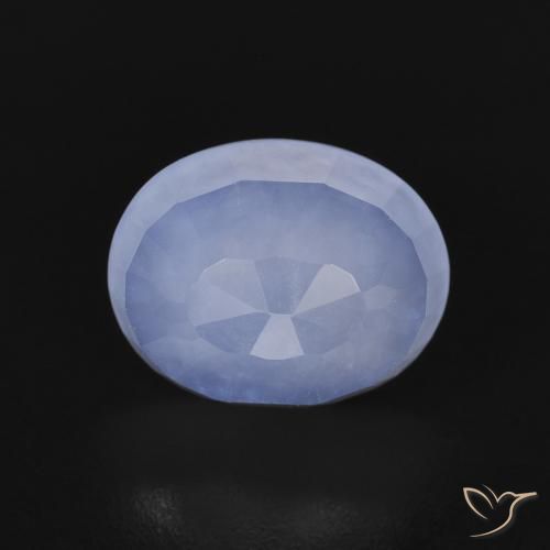 2.61ct Naturale Blu violaceo Calcedonio, Ovale, Trasparente
