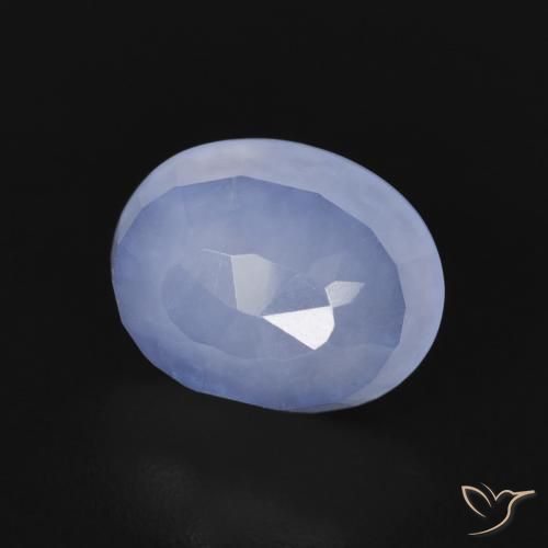 Calcedonio Blu violaceo naturale da 2.61 ct, Ovale, Trasparente