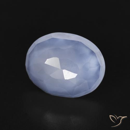 Calcedonio Blu violaceo naturale da 2.57 ct, Ovale, Trasparente