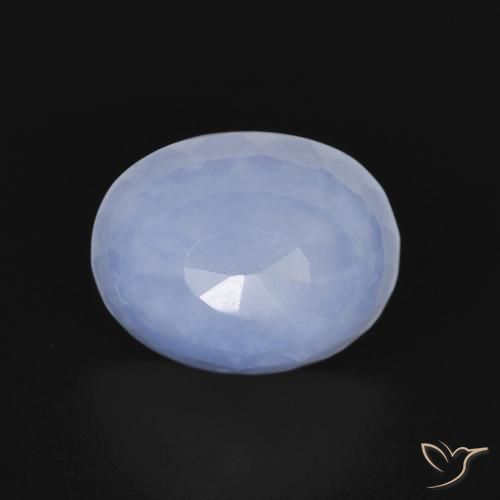 2.70ct Naturale Blu violaceo Calcedonio, Ovale, Trasparente