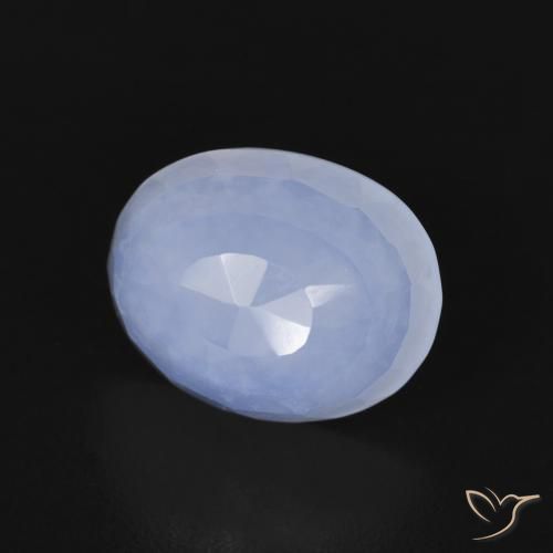 Calcedonio Blu violaceo naturale da 2.70 ct, Ovale, Trasparente