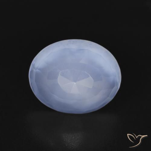 2.50ct Naturale Blu violaceo Calcedonio, Ovale, Trasparente