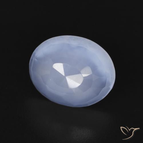 Calcedonio Blu violaceo naturale da 2.50 ct, Ovale, Trasparente