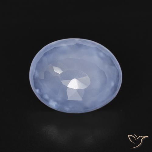 2.34ct Naturale Blu violaceo Calcedonio, Ovale, Trasparente