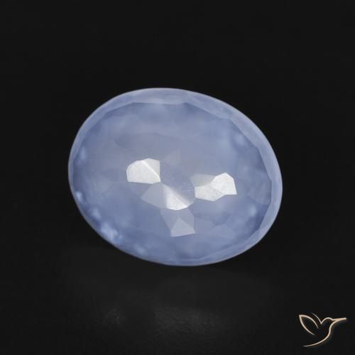Calcedonio Blu violaceo naturale da 2.34 ct, Ovale, Trasparente