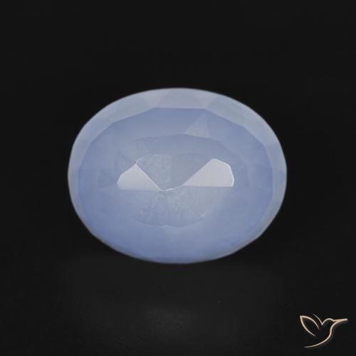 2.77ct Naturale Blu violaceo Calcedonio, Ovale, Trasparente