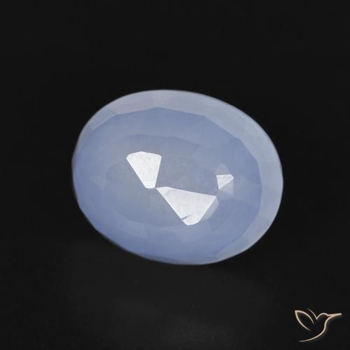 Calcedonio Blu violaceo naturale da 2.77 ct, Ovale, Trasparente