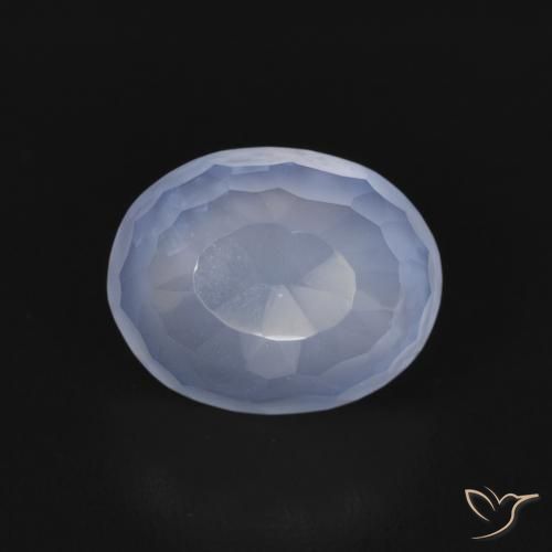 2.63ct Naturale Blu violaceo Calcedonio, Ovale, Trasparente