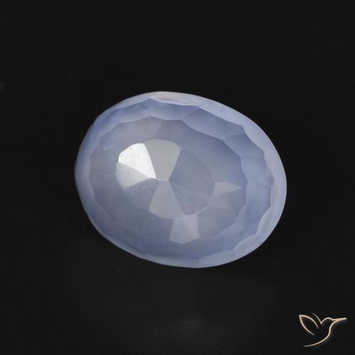 Calcedonio Blu violaceo naturale da 2.63 ct, Ovale, Trasparente