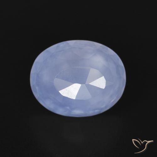 2.76ct Naturale Blu violaceo Calcedonio, Ovale, Trasparente