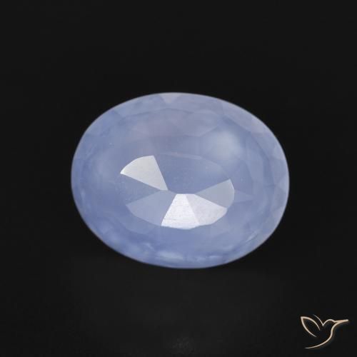 Calcedonio Blu violaceo naturale da 2.76 ct, Ovale, Trasparente
