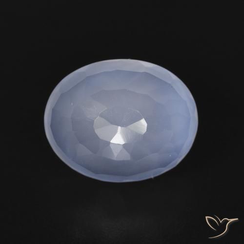 2.73ct Naturale Blu violaceo Calcedonio, Ovale, Trasparente