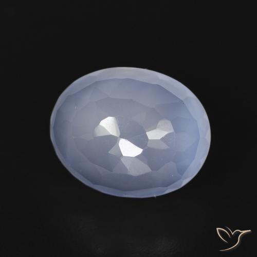 Calcedonio Blu violaceo naturale da 2.73 ct, Ovale, Trasparente
