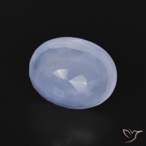 Calcedonio Blu violaceo naturale da 2.73 ct, Ovale, Trasparente