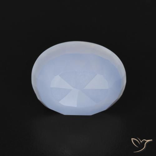 2.83ct Naturale Blu violaceo chiaro Calcedonio, Ovale, Trasparente