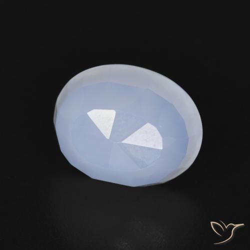Calcedonio Blu violaceo chiaro naturale da 2.83 ct, Ovale, Trasparente