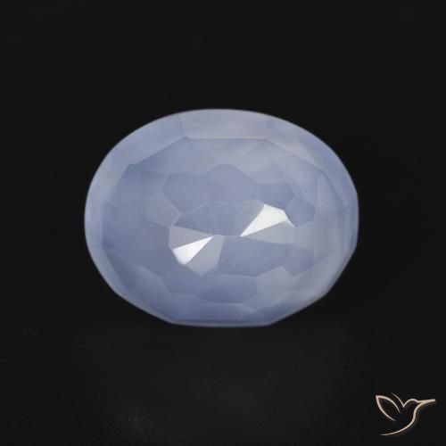 2.90ct Naturale Blu violaceo Calcedonio, Ovale, Trasparente