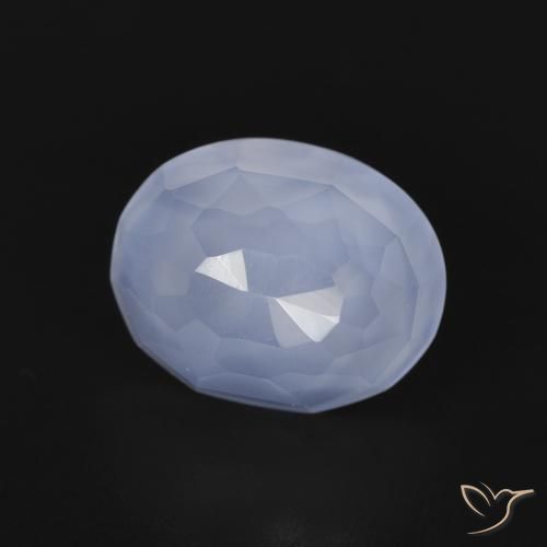 Calcedonio Blu violaceo naturale da 2.90 ct, Ovale, Trasparente
