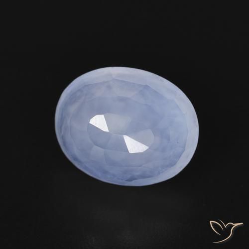 Calcedonio Blu violaceo naturale da 2.70 ct, Ovale, Trasparente