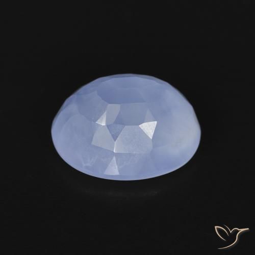 Calcedonio Blu violaceo naturale da 2.70 ct, Ovale, Trasparente