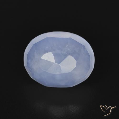2.96ct Naturale Blu violaceo Calcedonio, Ovale, Trasparente