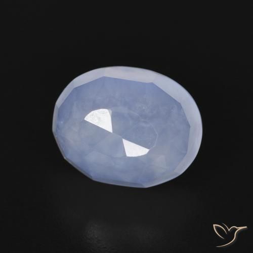 Calcedonio Blu violaceo naturale da 2.96 ct, Ovale, Trasparente