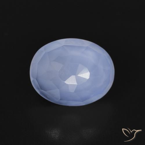 2.83ct Naturale Blu violaceo Calcedonio, Ovale, Trasparente