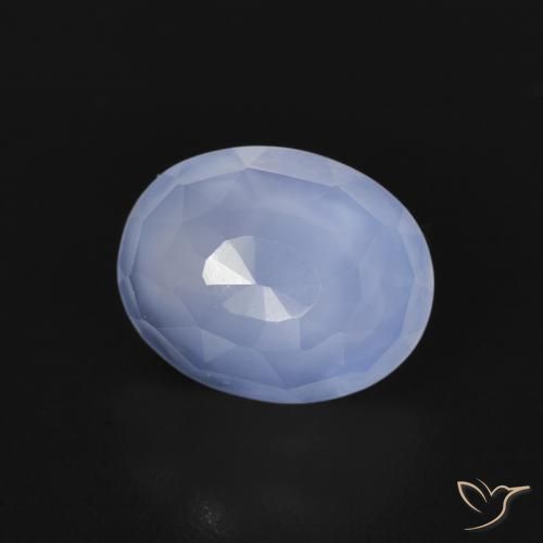 Calcedonio Blu violaceo naturale da 2.83 ct, Ovale, Trasparente
